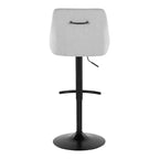 LumiSource Set of 2 Hannah Adjustable Barstools Black Metal/Gray Fabric