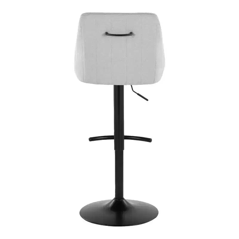 LumiSource Set of 2 Hannah Adjustable Barstools Black Metal/Gray Fabric