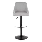 LumiSource Set of 2 Hannah Adjustable Barstools Black Metal/Gray Fabric