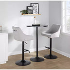 LumiSource Set of 2 Hannah Adjustable Barstools Black Metal/Gray Fabric