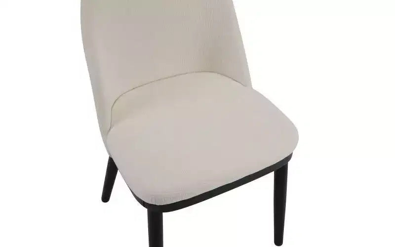 Christopher Knight Home Set of 2 Hannah Mid-Century Modern Upholstered Dining Chairs with Curved Backrest Beige/Black