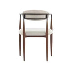 Christopher Knight Home Set of 2 Eva Modern Upholstered Iron Dining Chairs with Curved Open Back Beige/Dark Brown