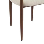 Christopher Knight Home Set of 2 Eva Modern Upholstered Iron Dining Chairs with Curved Open Back Beige/Dark Brown