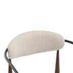 Christopher Knight Home Set of 2 Eva Modern Upholstered Iron Dining Chairs with Curved Open Back Beige/Dark Brown