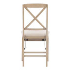 Set of 2 Triena X Back Solid Wood and Upholstered Seat Folding Chairs Gray Wash - Linon: Polyester, Foam-Filled, No Assembly Required