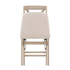 Set of 2 Triena X Back Solid Wood and Upholstered Seat Folding Chairs Gray Wash - Linon: Polyester, Foam-Filled, No Assembly Required