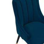 Sedia da pranzo moderna imbottita in velluto Eda blu notte - Manhattan Comfort