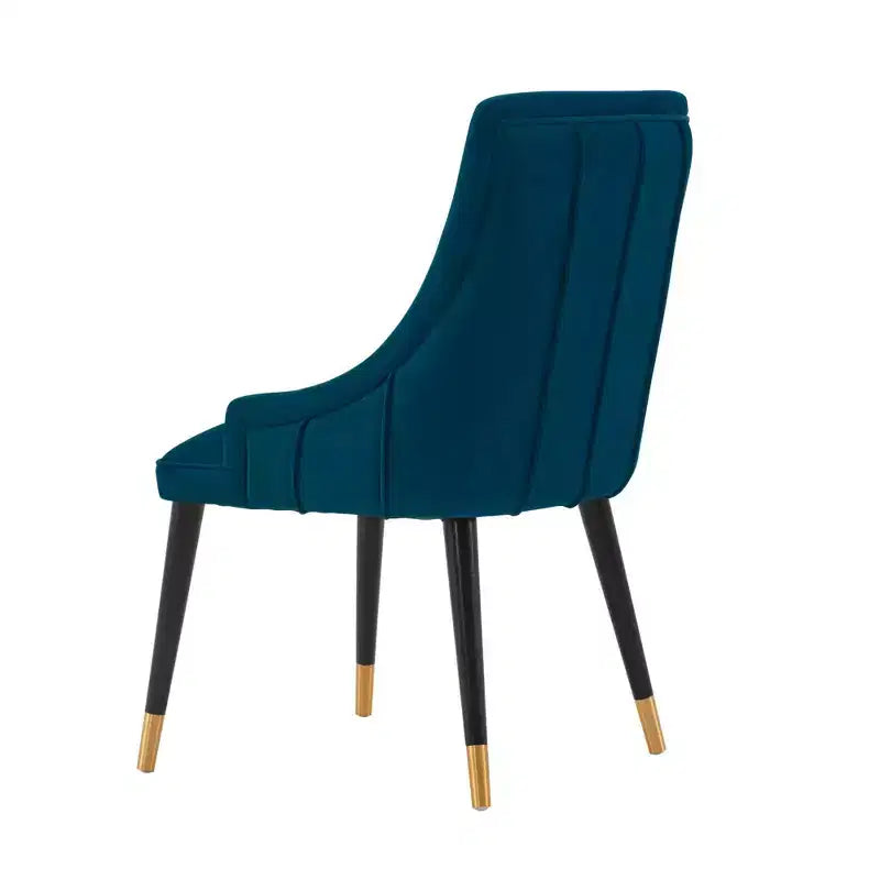 Sedia da pranzo moderna imbottita in velluto Eda blu notte - Manhattan Comfort