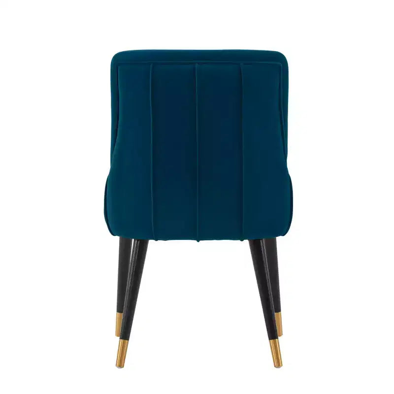 Sedia da pranzo moderna imbottita in velluto Eda blu notte - Manhattan Comfort