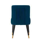 Sedia da pranzo moderna imbottita in velluto Eda blu notte - Manhattan Comfort