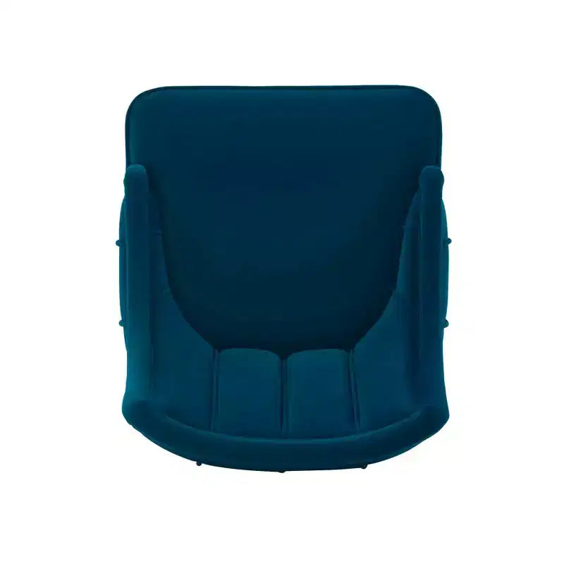 Sedia da pranzo moderna imbottita in velluto Eda blu notte - Manhattan Comfort