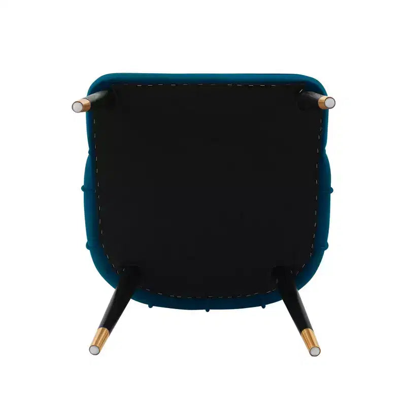 Sedia da pranzo moderna imbottita in velluto Eda blu notte - Manhattan Comfort