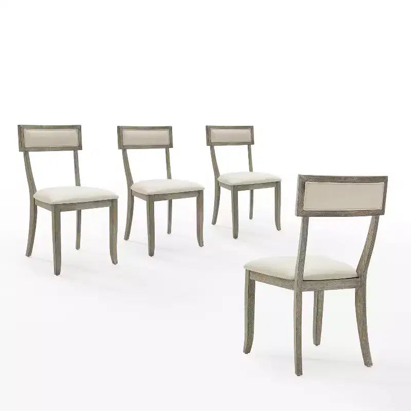 Crosley Alessia 4pc Dining Chair Set: Padded Backrest, Splayed Legs, Polyester Upholstery