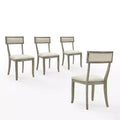 Crosley Alessia 4pc Dining Chair Set: Padded Backrest, Splayed Legs, Polyester Upholstery