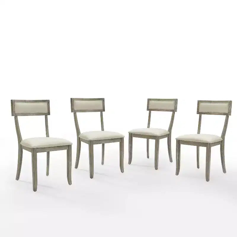 Set di 4 sedie da pranzo Crosley Alessia: schienale imbottito, gambe a spillo, rivestimento in poliestere