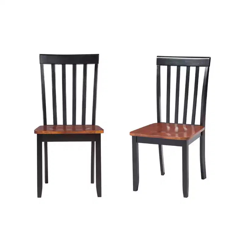 Sedie da pranzo Bloomington Nere e Ciliegio (Set da 2) - Boraam: Legno massello di gomma, Senza braccioli, Capacità 136 kg, Schienale a stecche