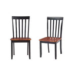 Sedie da pranzo Bloomington Nere e Ciliegio (Set da 2) - Boraam: Legno massello di gomma, Senza braccioli, Capacità 136 kg, Schienale a stecche
