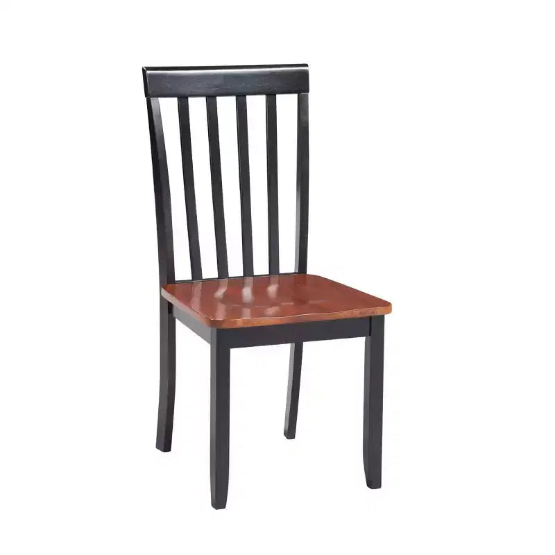 Sedie da pranzo Bloomington Nere e Ciliegio (Set da 2) - Boraam: Legno massello di gomma, Senza braccioli, Capacità 136 kg, Schienale a stecche