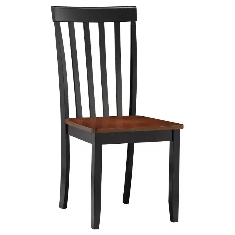 Sedie da pranzo Bloomington Nere e Ciliegio (Set da 2) - Boraam: Legno massello di gomma, Senza braccioli, Capacità 136 kg, Schienale a stecche