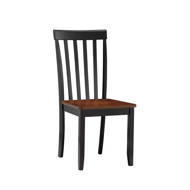 Sedie da pranzo Bloomington Nere e Ciliegio (Set da 2) - Boraam: Legno massello di gomma, Senza braccioli, Capacità 136 kg, Schienale a stecche