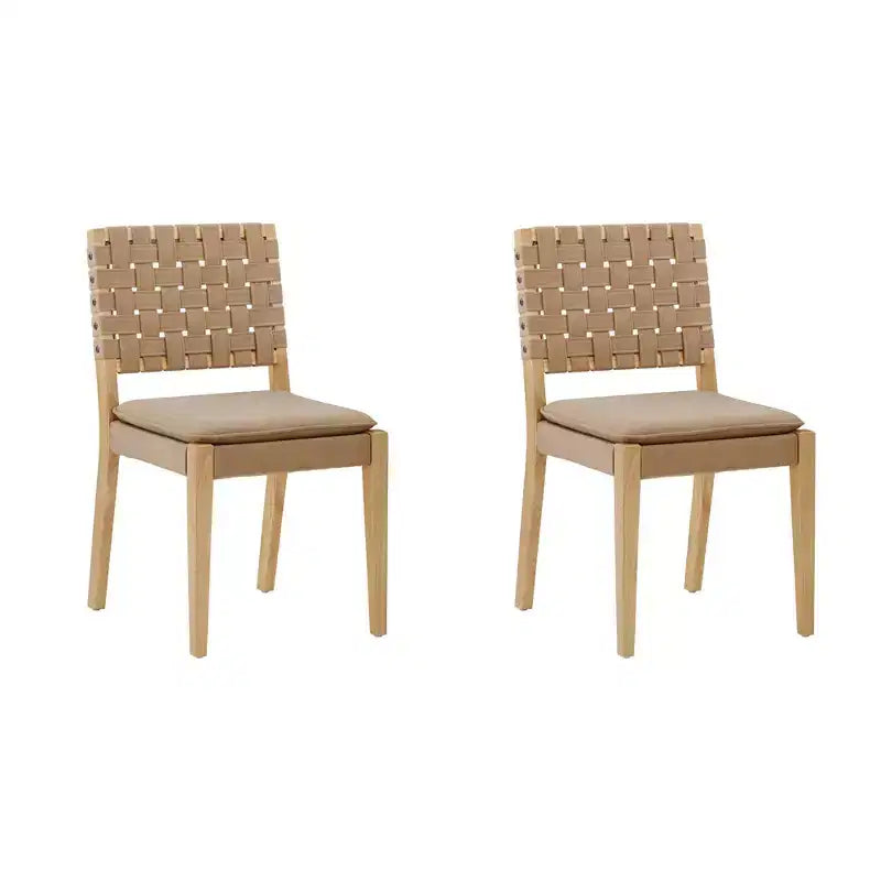Nathan James Set of 2 Cohen Faux Leather Dining Chair Brown