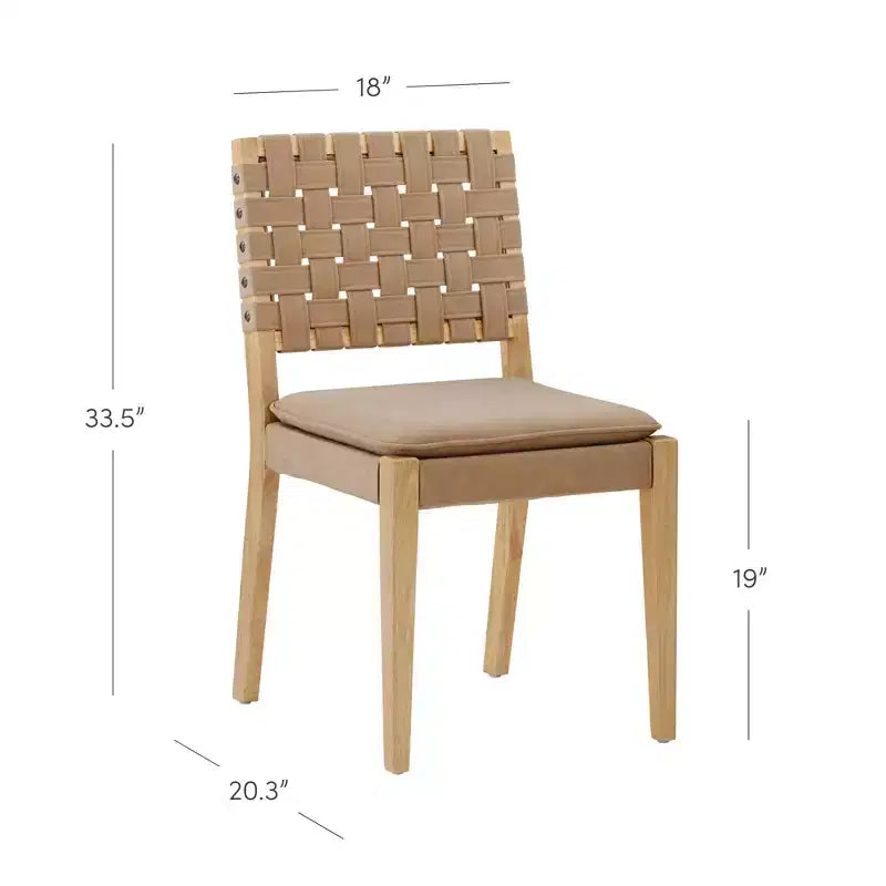 Nathan James Set of 2 Cohen Faux Leather Dining Chair Brown