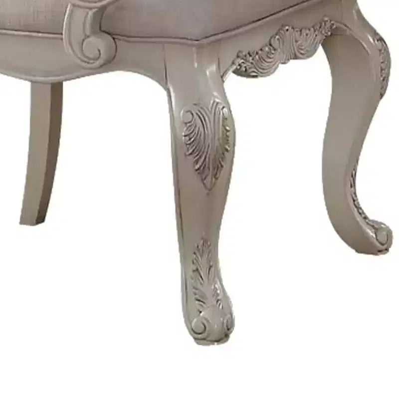 Sedia da pranzo Ragenardus da 23" in tessuto e finitura bianco anticato - Acme Furniture
