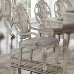 Sedia da pranzo Ragenardus da 23" in tessuto e finitura bianco anticato - Acme Furniture