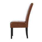 Christopher Knight Home Set of 4 Pertica Faux Leather Upholstered TStitch Dining Chairs Cognac Brown/Espresso