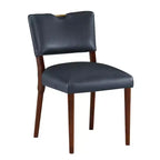 Comfort Pointe Bonito Dining Chair Midnight Blue: Set of 2, Velvet Upholstery, Gold Handle, Walnut Frame