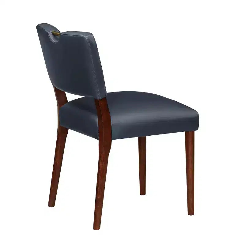 Comfort Pointe Bonito Dining Chair Midnight Blue: Set of 2, Velvet Upholstery, Gold Handle, Walnut Frame