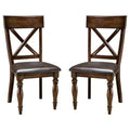 Set of 2 Kingston X Back Side Chair: Polyurethane Upholstery, Hardwood Frame, Spot or Wipe Clean - Intercon