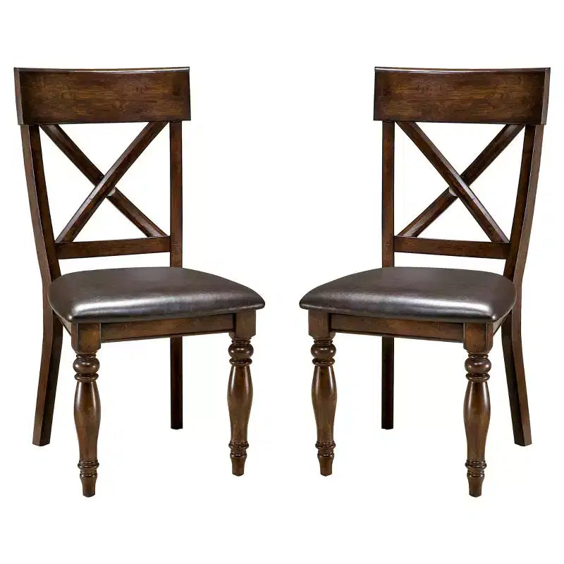 Set of 2 Kingston X Back Side Chair: Polyurethane Upholstery, Hardwood Frame, Spot or Wipe Clean - Intercon