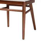 bali & pari Denver Acacia Wood and Seagrass Dining Chair White/Walnut Brown: Bohemian Style, Foam Padded
