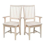 Sedia Mission con Braccioli Non Rifinita - International Concepts: Legno Massello, Schienale a Doghe, Mobili da Cucina