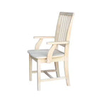 Sedia Mission con Braccioli Non Rifinita - International Concepts: Legno Massello, Schienale a Doghe, Mobili da Cucina