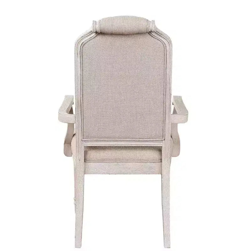 Acme Furniture Sedie da pranzo Wynsor Poltrona in tessuto/Finitura bianco osso vintage