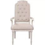 Acme Furniture Sedie da pranzo Wynsor Poltrona in tessuto/Finitura bianco osso vintage