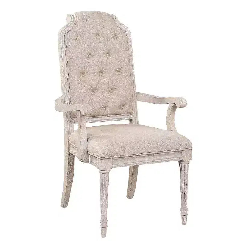 Acme Furniture Sedie da pranzo Wynsor Poltrona in tessuto/Finitura bianco osso vintage