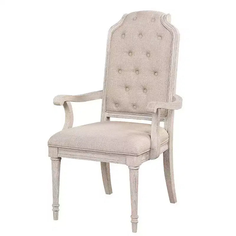 Acme Furniture Sedie da pranzo Wynsor Poltrona in tessuto/Finitura bianco osso vintage