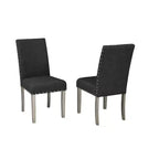 Brassex Set of 2 Bella Dining Chairs Dark Gray