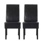 Christopher Knight Home Set of 2 Pollards Faux Leather Upholstered Dining Chairs Midnight Black/Espresso