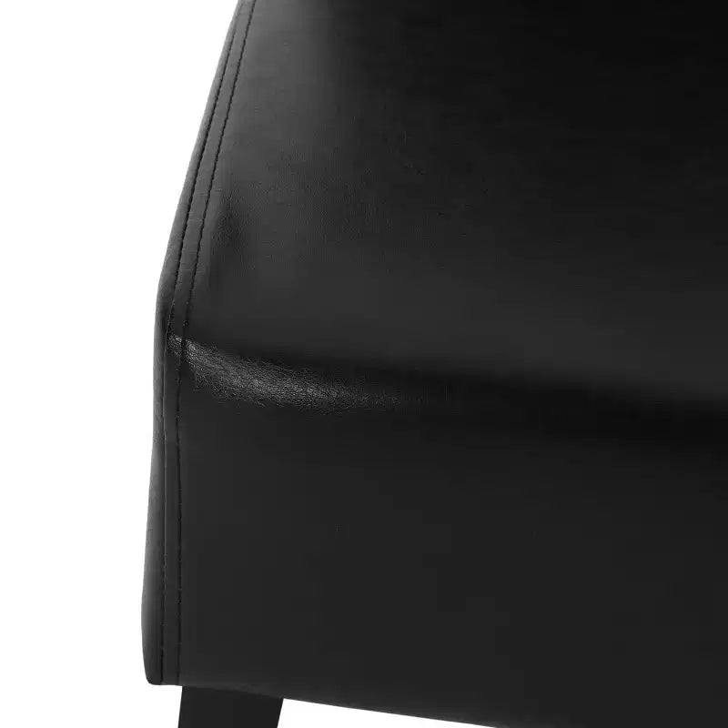 Christopher Knight Home Set of 2 Pollards Faux Leather Upholstered Dining Chairs Midnight Black/Espresso