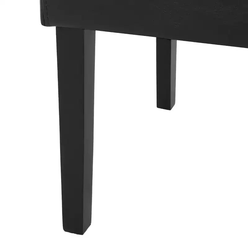 Christopher Knight Home Set of 2 Pollards Faux Leather Upholstered Dining Chairs Midnight Black/Espresso