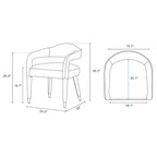 Manhattan Comfort Aspen Modern Tweed Upholstered Dining Armchair Silver Lining