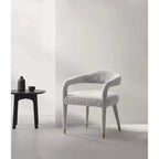 Manhattan Comfort Aspen Modern Tweed Upholstered Dining Armchair Silver Lining