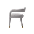 Manhattan Comfort Aspen Modern Tweed Upholstered Dining Armchair Silver Lining