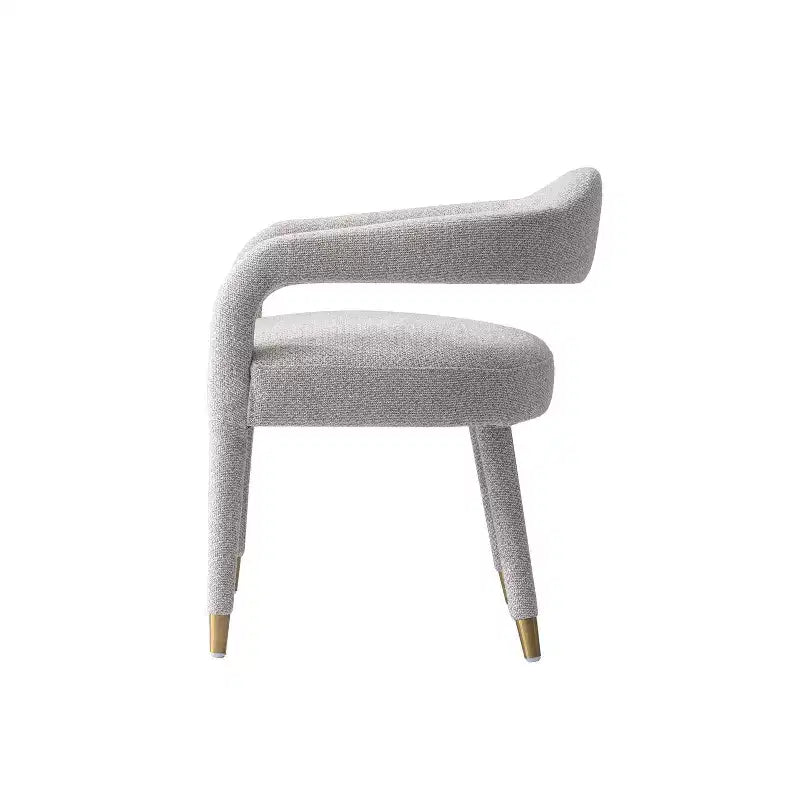 Manhattan Comfort Aspen Modern Tweed Upholstered Dining Armchair Silver Lining