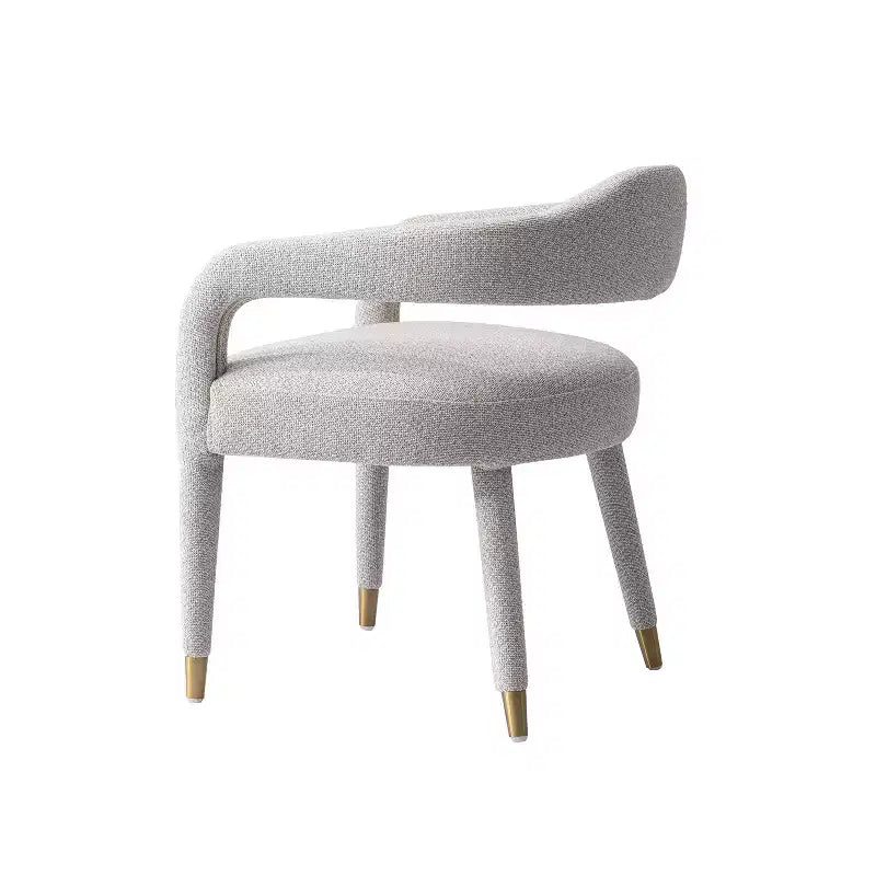 Manhattan Comfort Aspen Modern Tweed Upholstered Dining Armchair Silver Lining