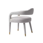 Manhattan Comfort Aspen Modern Tweed Upholstered Dining Armchair Silver Lining